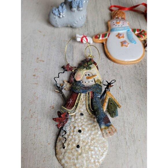 Snowman ornament gingerbread birdhouse ice skating Xmas set - Picture 7 of 10